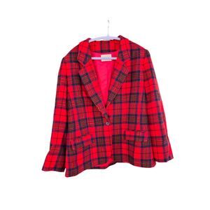 Women's Vintage Pendleton Plaid Blazer Jacket
